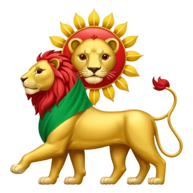 Iran lion and sun flag sticker