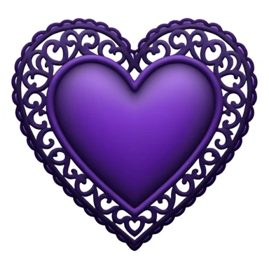 black and purple lace heart sticker