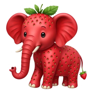 Un elefante con cuerpo de fresa sticker
