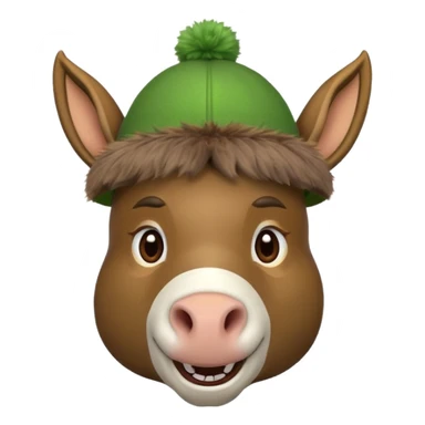donkey with green hat sticker