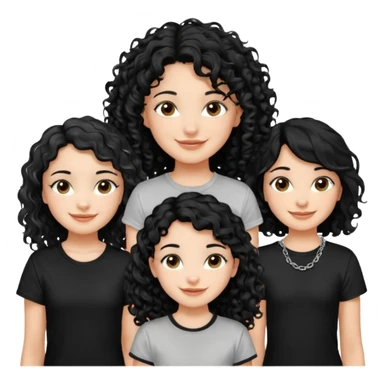 Haz algo relaciono con Disney donde haya quatre chicas con el tono de piel carne, una con el pelo rizado largo, una con el pelo muy corto negro, una con el cabello ondulado mediano y la otra con el pelo negro largo para poner en la parte delantera de la camiseta sticker