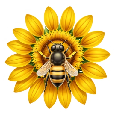  girasol y una aveja sticker
