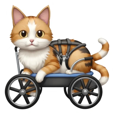 disabled cat in cat wheelchair sticker
