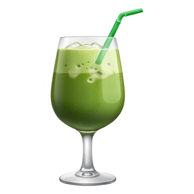 Iced Matcha latte in a wine glass sticker