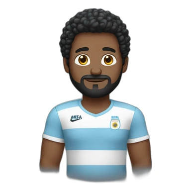 Hombre pelo negro, 32 años de edad, con camiseta argentina  sticker