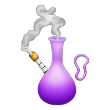 Lines in the shape of a hookah and a shisha smoke sticker