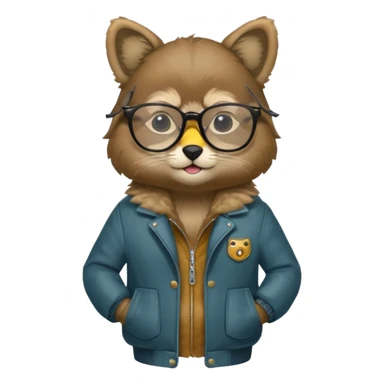 animal wtih glasses and body sticker