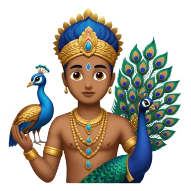 Murugan with vel and peocock at back vel also with  sticker