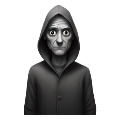 creepy weird monochrome man in a dark old room sticker