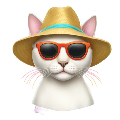White siamese cat in cool beach outfit sticker