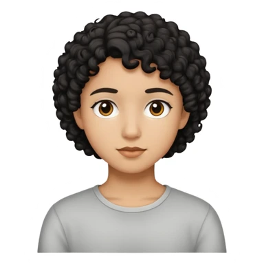 Adolescente con cabello rizado negro corto sticker