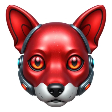 red glitter cyberpunk dog sticker