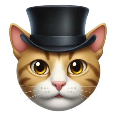 smirking cat with top hat sticker