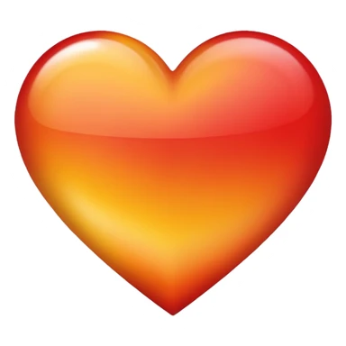 Ombré red orange yellow heart sticker