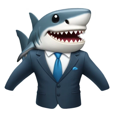 Shark with a suit sticker