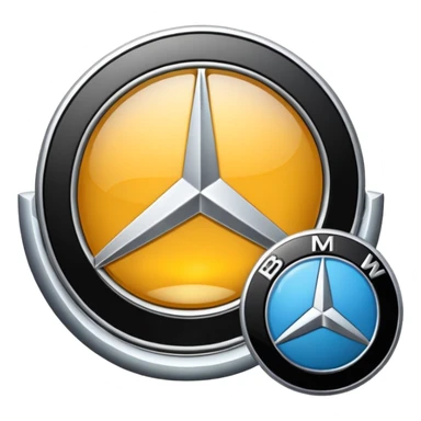 mercedes and BMW logo sticker