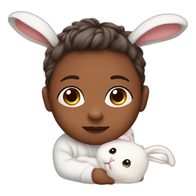 Newborn with bunny ears sticker