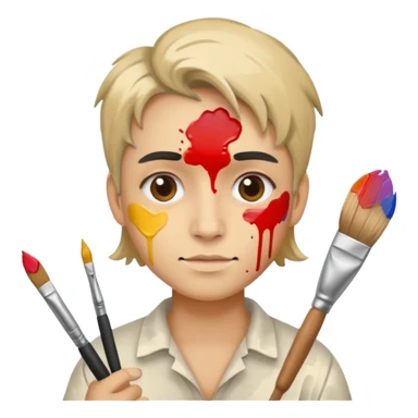 Painter with Paint Stained Face sticker