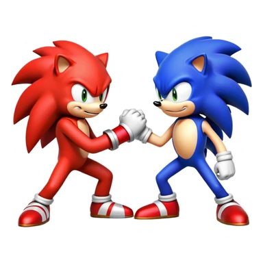 Sonic the Hedgehog and Knuckles the Echidna fist bumping sticker