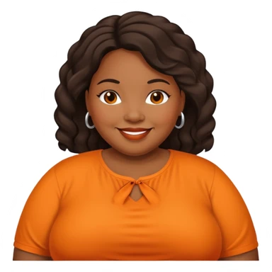 overweight black woman with organge blouse sticker
