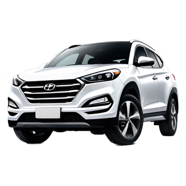 2018 white Hyundai Tucson front view sticker