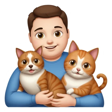 Obese person eating beans and dogs with massive eyes and a pet on their shoulder sticker