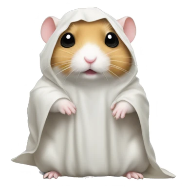 Ghostface hamster with black shroud sticker