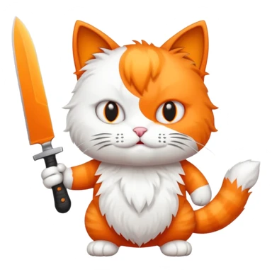 Killer cat with knife sticker