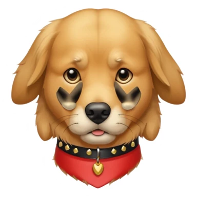golden retriever dog frowning and wearing goth accessories sticker