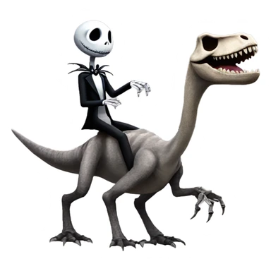 Jack skellington riding a trex sticker