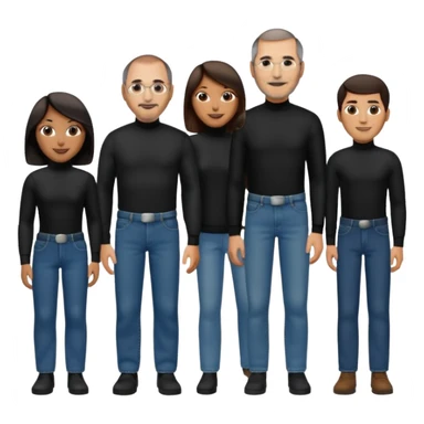 create a founder mode emoji like steve jobs having a 100 executive retreat in the woods represent the outdoors and the 100 top employees

 sticker