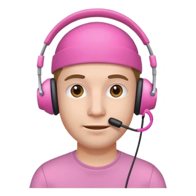 guy with pink headset sticker