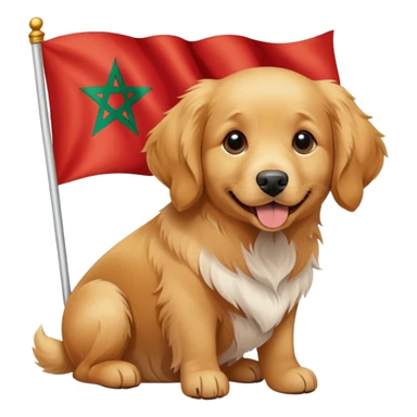 Marocan flag withe dog sticker
