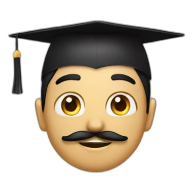 Arabic boy with mustache and graduation hat sticker