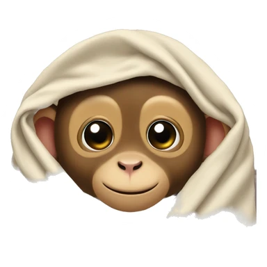 Baby monkey wrapped in a blanket sticker