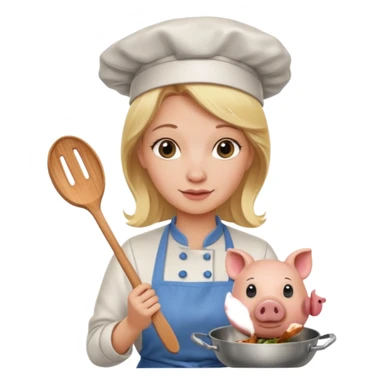 pig cook blonde no hat sticker