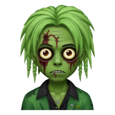 zombie playboy carti emo with dreads green skin sticker