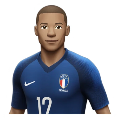 Kylian Mbappé maillot équipe de France sticker