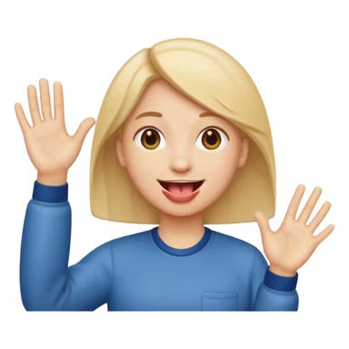 tongue out with hands to the side ￼ sticker