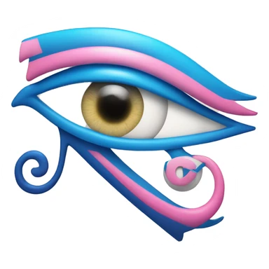 eye of horus with transgender pink and blue inside the transgender symbol sticker