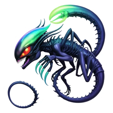 Abstract Venom-Xenomorph-Lunala-ET-hybrid-fantasy-creature sticker