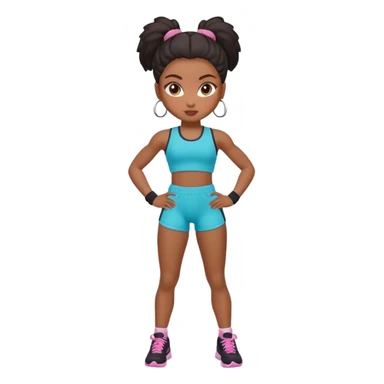 Black gym girl cute bratz doll sticker