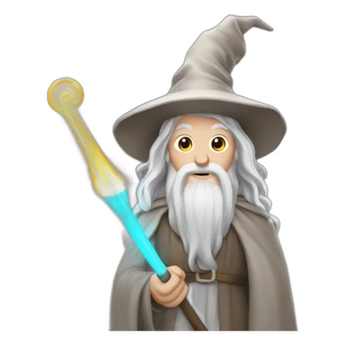 Gandalf with a glowing magic stick sticker