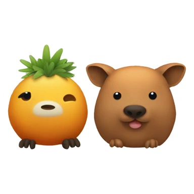 Kapibara and orenges sticker