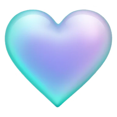 pastel lilac and cyan iridescent glass heart sticker