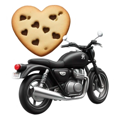 cookie heart with black motorbike  sticker
