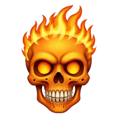 flaming skull sticker