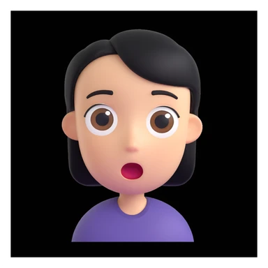 Mii-style avatar, surprised expression, plain background sticker