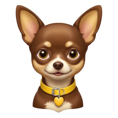 Chihuahua color chocolate con un collar amarillo sticker