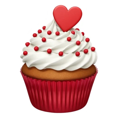 Valentine’s Day themed cupcake with white icing and sprinkles sticker